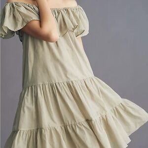 Erika Peña Ruffled Off-Shoulder Dress